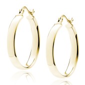 Cercei rotunzi argint placati cu aur galben Ø25 mm Classic Hoops DiAmanti KHV425G-DIA